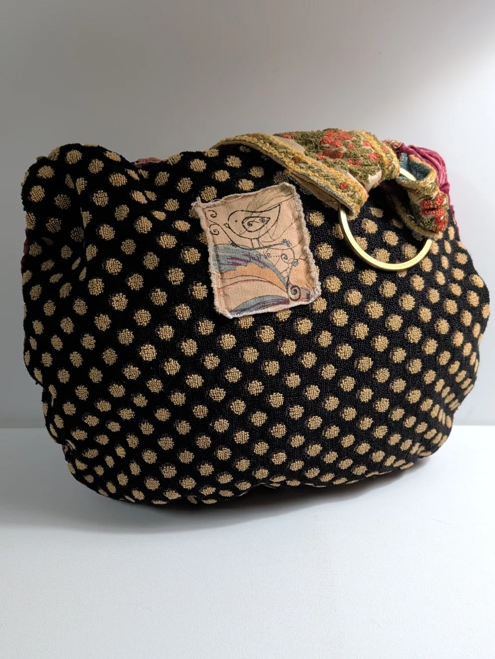 One-of-a-Kind Upcycled Bohemian Tapestry & Velvet Shoulder Bag